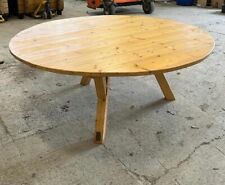 Large solid pine round dining table with removable Legs