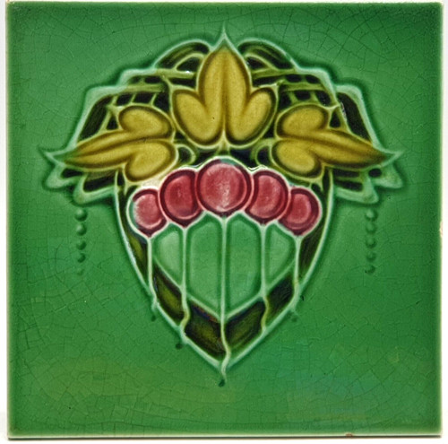Art nouveau fireplace tile - art,