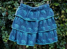 Ej Sikke Lej Girls Skirt  Age 7-8 Years (  128cm ) Blue wit tree motif print