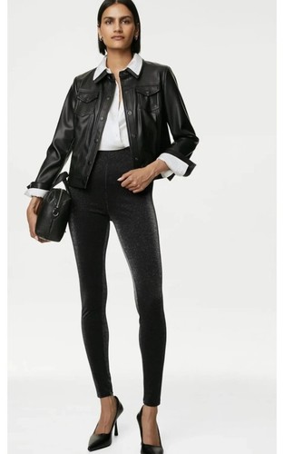 High rise black - black, glitter