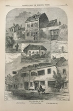 c1875 Print – Old Chelsea 1750 – Clock House & White Horse Inn – London Artwork