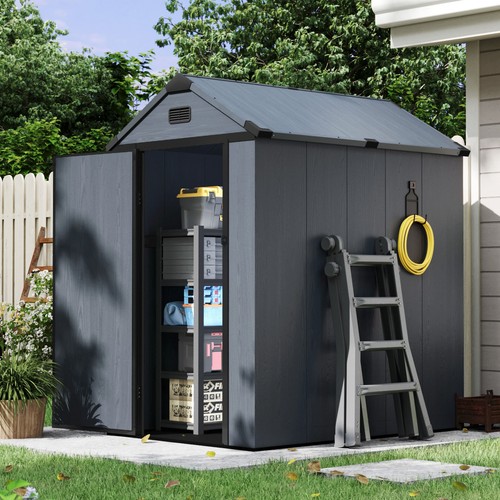Aoxun 4x6ft resin storage shed - resin,