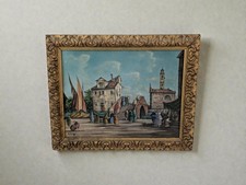 Painting by Italian painter Luigi Zago, mixed media on cardboard