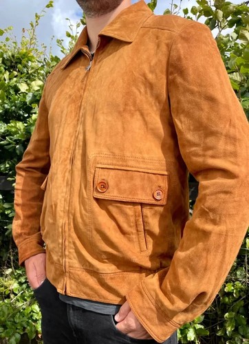 Leather suede genuine men - leather,