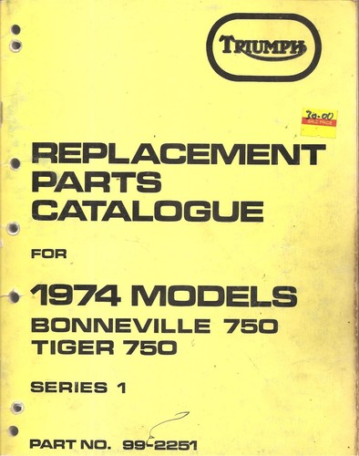 1974 triumph parts catalog - ,