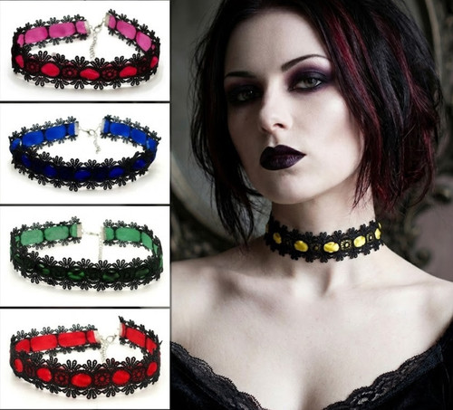 Choker necklace velvet black - choker,