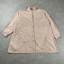 Yacco Maricard Shirt Womens 3 Pink Pintuck Pleated Panels Button Up Cotton