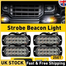 8x Amber LED Grill Emergency