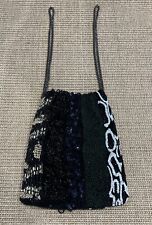 ZARA WOMAN NWOT BLACK VELVET BEADED EMBROIDERED BUCKET BAG BLOGGERS FAVORITE 