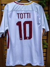 AS Roma Away 2017/18 Football Shirt Size XL Totti #10 Nike