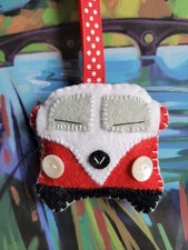 Handmade Felt Keychain Red VW