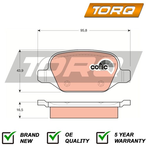 Brake pads set rear torq - brake, fits