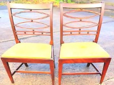 Newly French Polished Pair Georgian chairs with pierced elliptical backs