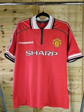 Rare Original Manchester United 1998/2000 Treble Home Shirt MEDIUM UMBRO 