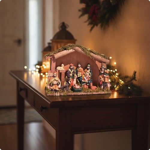 Nativity set with stable - nativity,