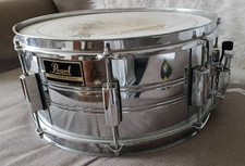 Vintage 1986 Pearl Export Series 14" x 6.5" steel shell snare drum Case Gig Bag