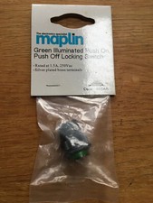 Green Illuminated Push On / Push Off Locking Switch - 1.5A / 250V (New)