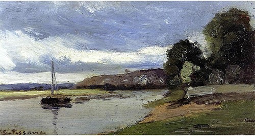 Camille pissarro river bank - -,