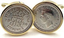 Premium 1946 Lucky Sixpence cufflinks – unique 79th birthday gift for men