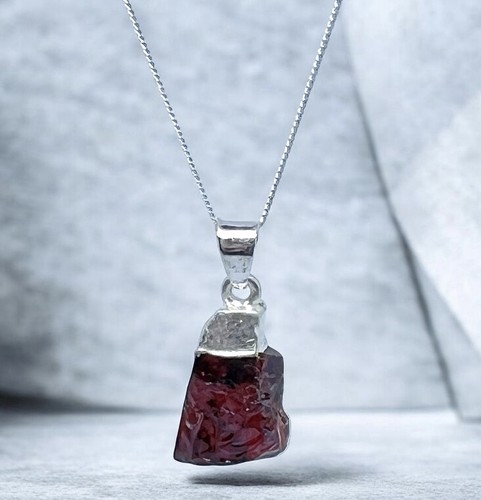 Garnet pendant raw genuine - garnet,