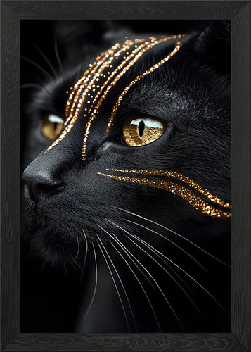 Black cat with gold - black,