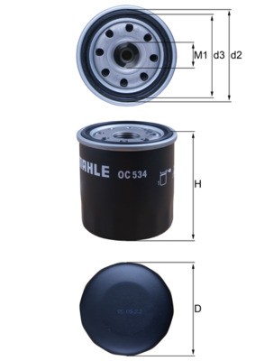 Mahle 534 oil filter for - oc,