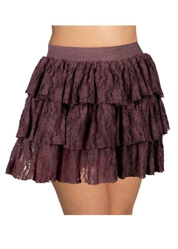 Womens brown lace ruffled rara - womens,