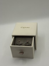 CLOGAU 925 Silver & 9ct Welsh Rose Gold PEACOCK topaz Stud Earrings BOXED