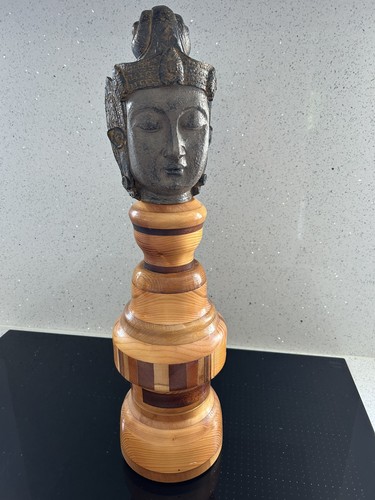Buddha head statue wooden - buddha, a