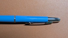 Mahjon Capless A2 Blue Silver Fountain Pen. Fine Nib. Good Condition.