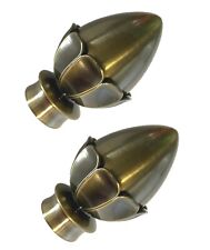 Acorn Curtain Pole Finials, Antique Brass, 28mm, pair of finials