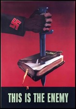 This Is the Enemy WWII Propaganda Poster Print | Vintage World War 2 Art Repro