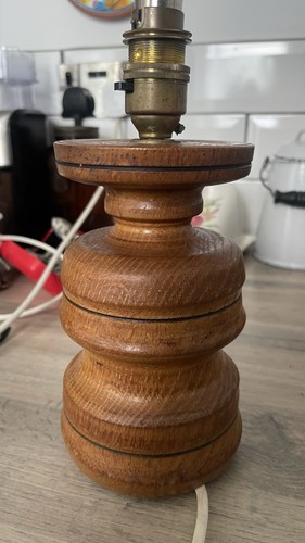 Midcentury treen lamp - midcentury,
