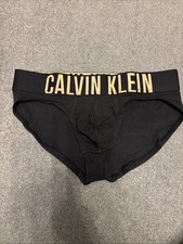 Mens Calvin Klein Intense Black Logo Breifs Size Medium