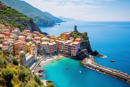 Mediterranean seaside canvas - seaside,