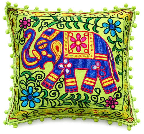 Colourful elephant cushion - colourful,