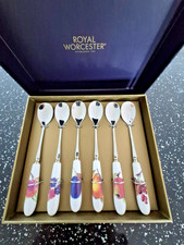 ROYAL WORCESTER EVESHAM GOLD BOXED SET OF SIX TEASPOONS by PORTMERION GROUP