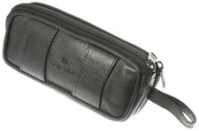 Black Lambskin Leather Double