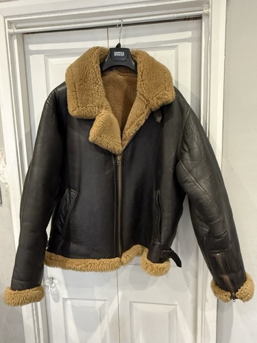 Men leather sheepskin flying - sheepskin,