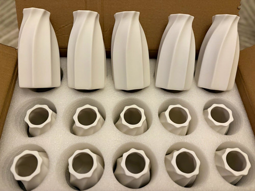 White decorative vase - white, set