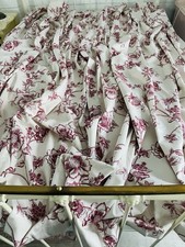 New Beautiful Pair Of Marks & Spencer Floral Curtains,each 90”D 66”W 100% Cotton