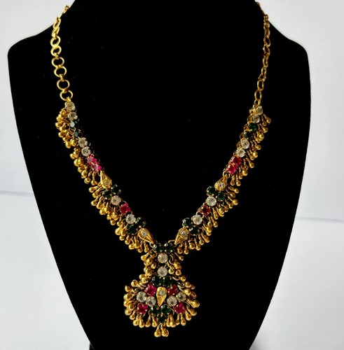Antique gold plated pink green - gold,
