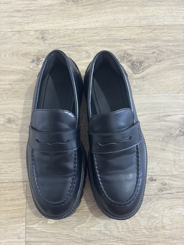 Zara black leather - , loafers