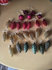 25 Mini Bauble Decorations Christmas Tree Baubles.