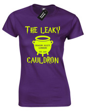 THE LEAKY CAULDRON LADIES T SHIRT POTTER WIZARD WITCH RON WAND PUB FAN GIFT