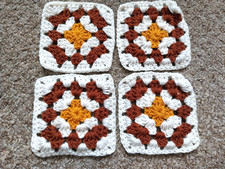 CROCHET  GRANNY SQUARES X 4 -