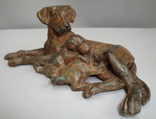 Statue dog wildlife art deco - statue,