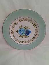 Vintage Barratt's Delphatic White Tableware Blue Floral 8" Plate