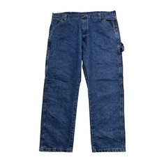 Wrangler Carpenter Jeans W40 L30 Mens Mid Blue Relaxed Straight Fit Denim (E)