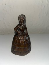 ANTIQUE COLLECTIBLE BRASS DINNER BELL - VICTORIAN LADY 